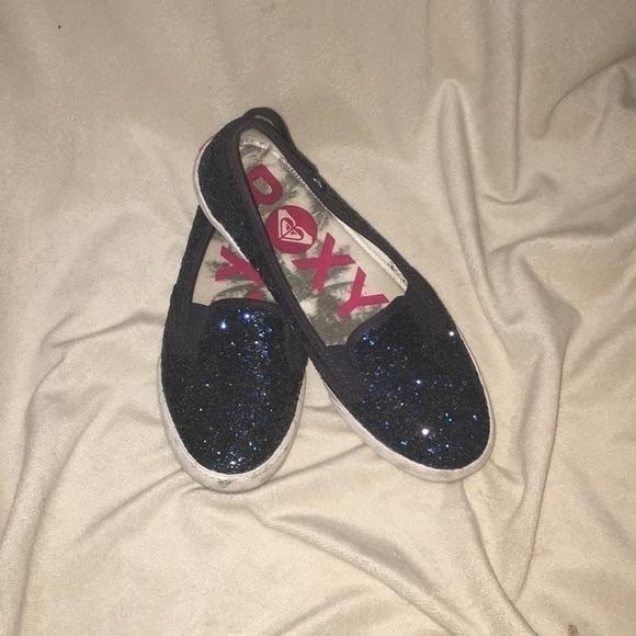 Roxy ROYAL BLUE GLITTERY SLIP ONS - Picture 3 of 8